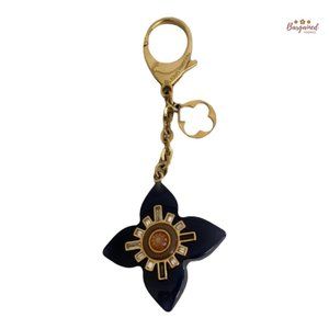 Authentic LOUIS VUITTON Resin Gold Tone Fleur D'etoile Key Ring Bag Charm -2011